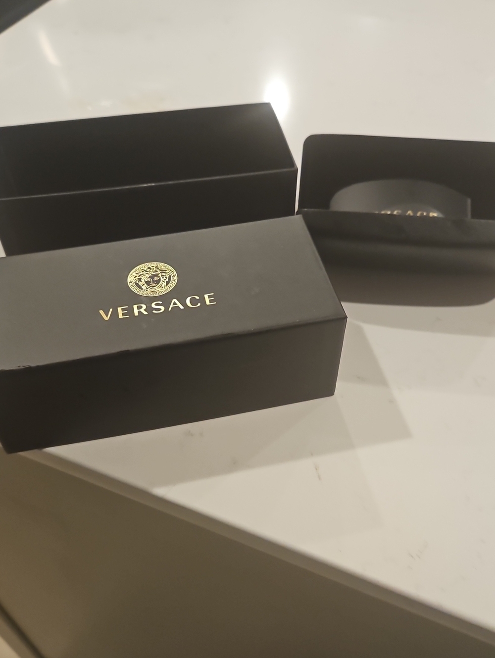 Versace Black Sunglasses Box with Gold Logo